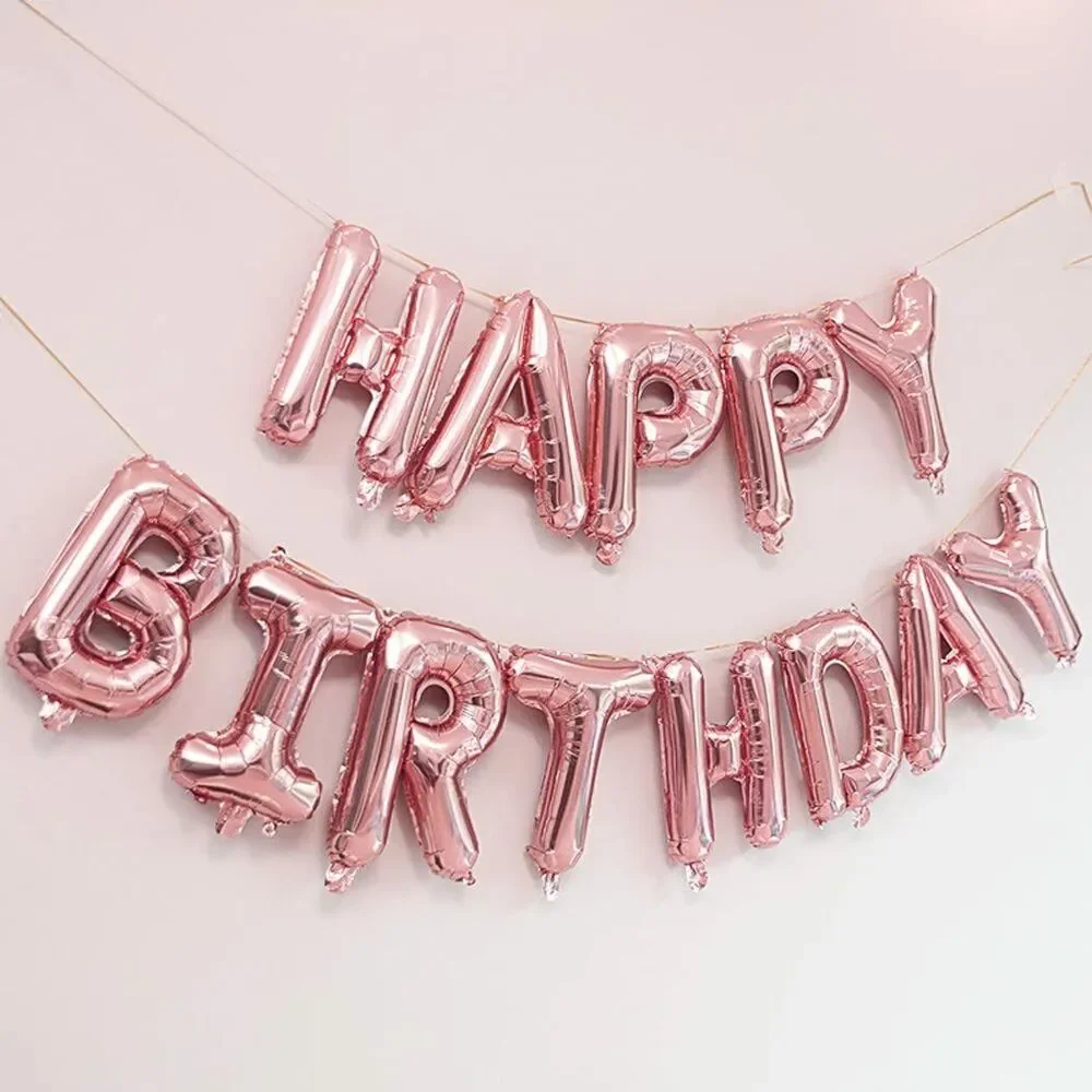 Happy Birthday Balloons Banner, Foil Balloons Letters Balloons Mylar Balloons